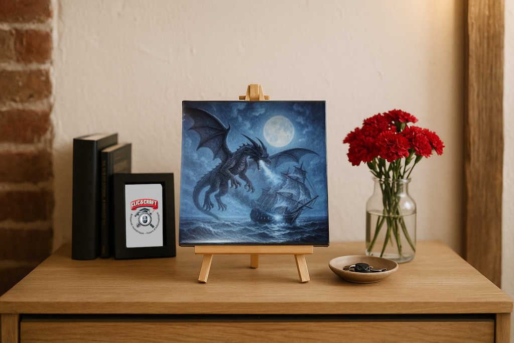 Dragon attaque de bateau (Faïence)