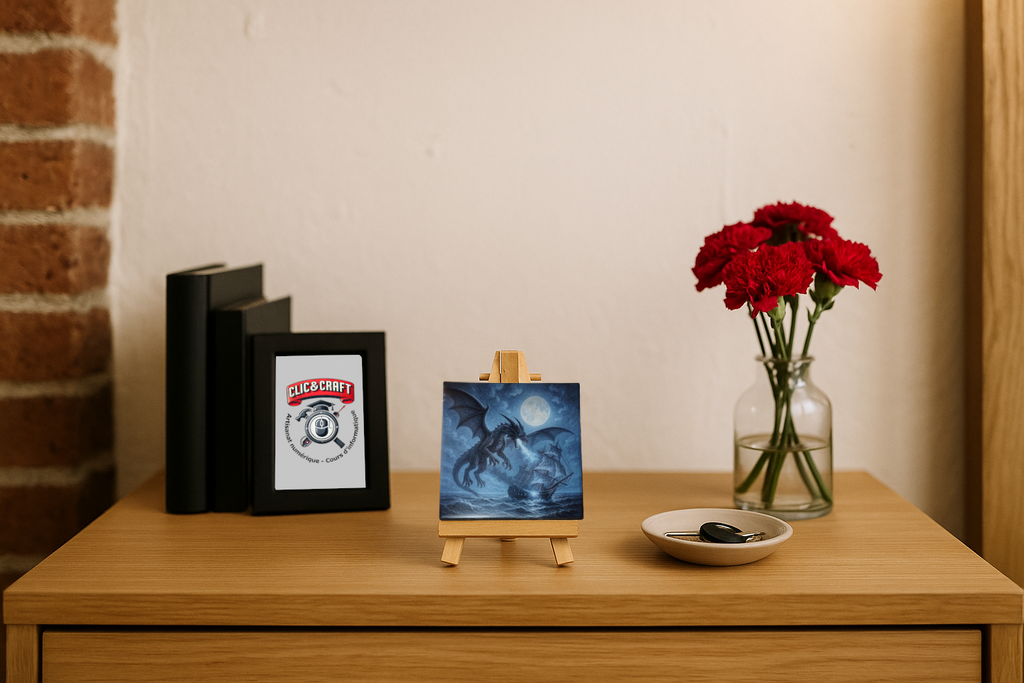 Dragon attaque de bateau (Faïence)