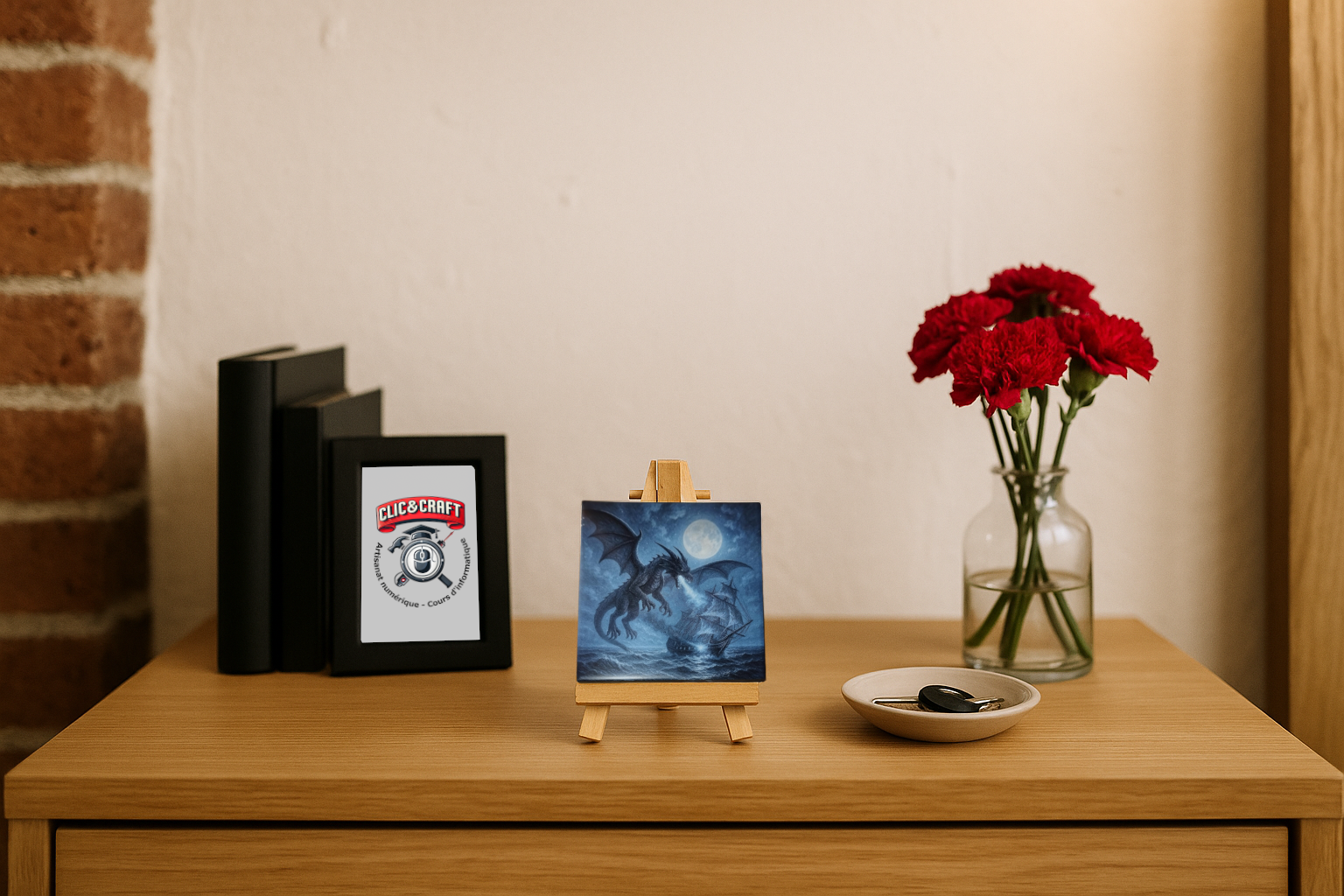 Dragon attaque de bateau (Faïence)