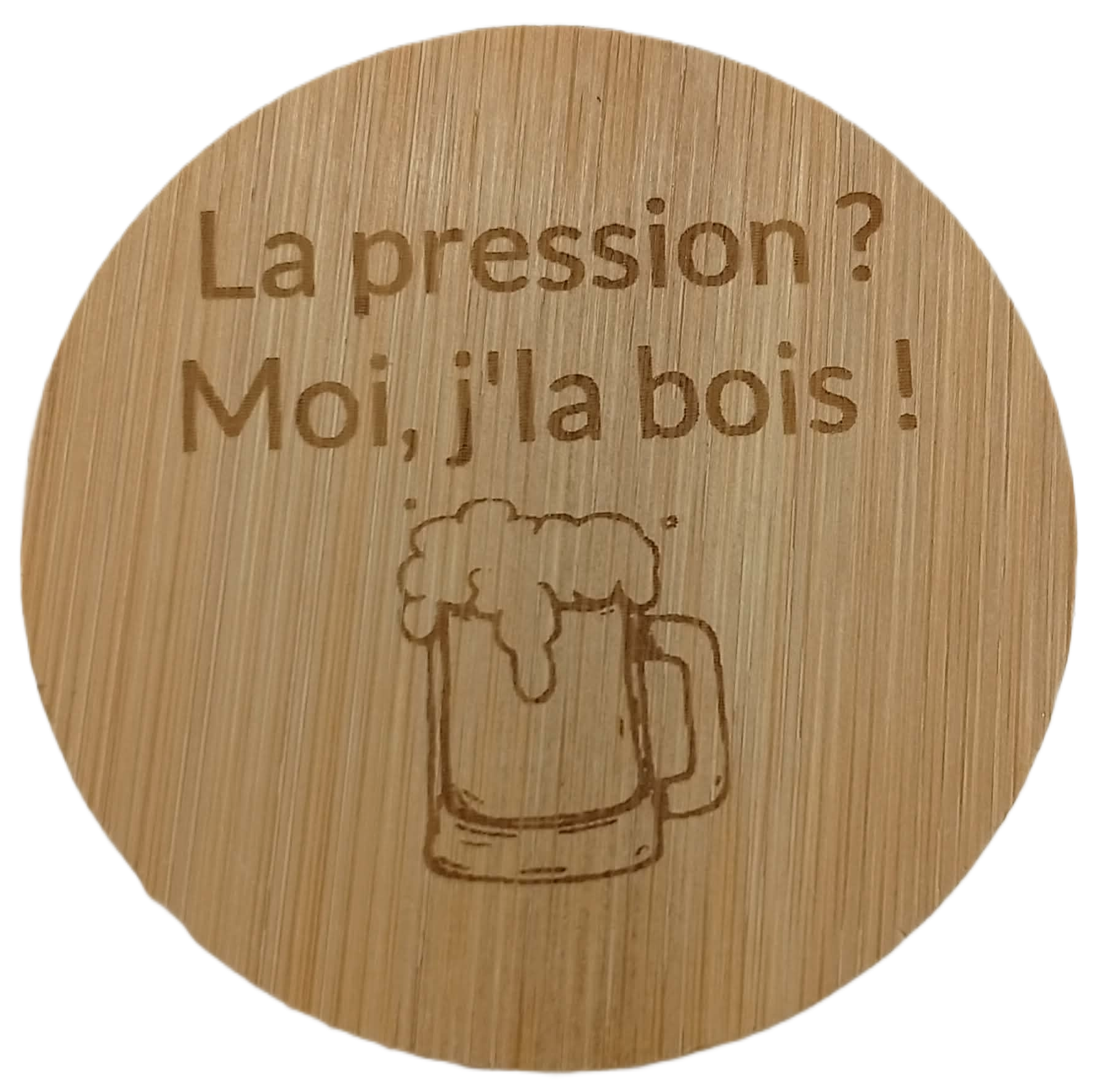 Décapsuleur bois (rond) - gravé (Personnalisable avec votre texte)