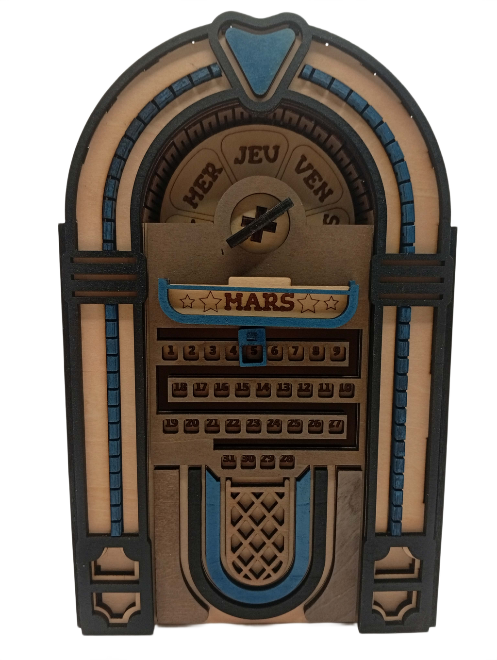 Calendrier perpétuel - Jukebox vintage