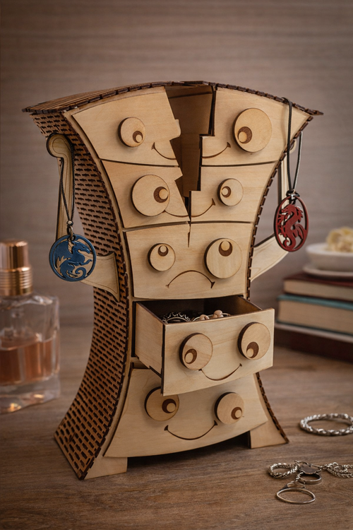 Boite à bijoux en forme de commode "modèle 1"