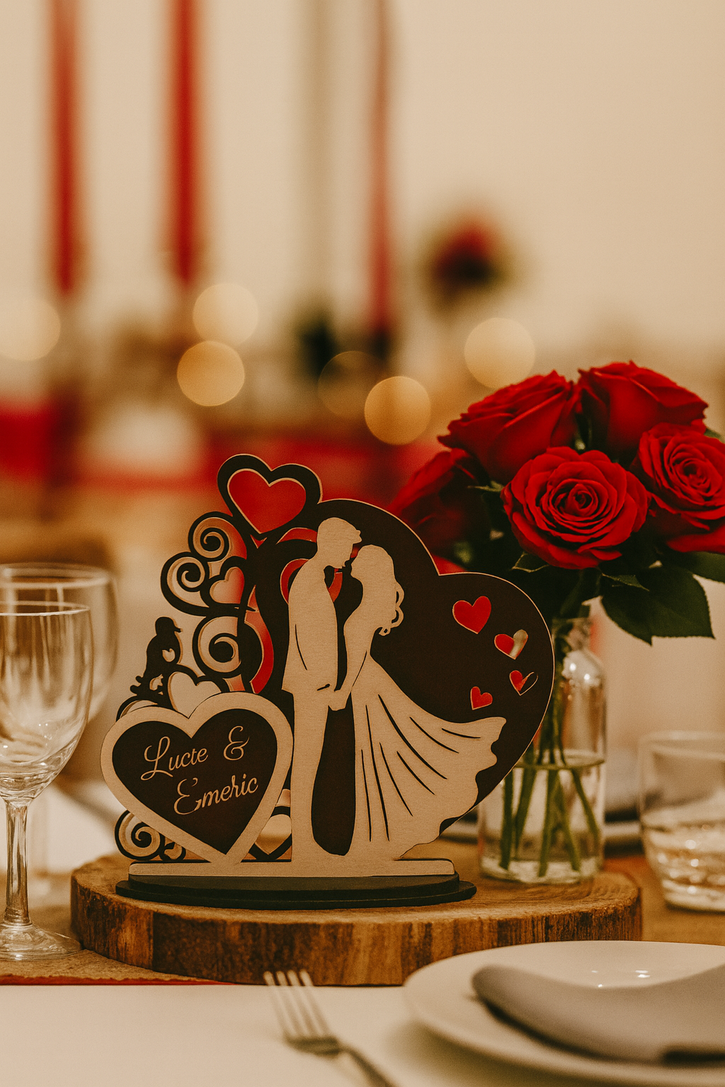 Décoration de mariage (Objet en bois)