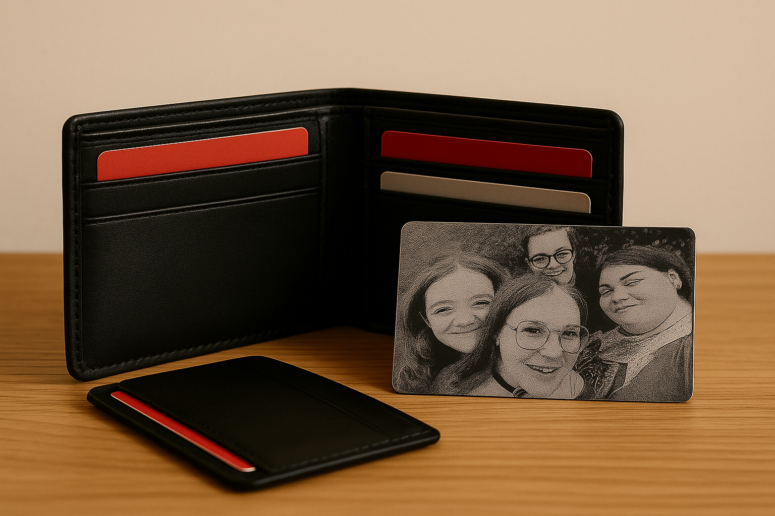 Photo gravée sur métal (Format carte de visite)