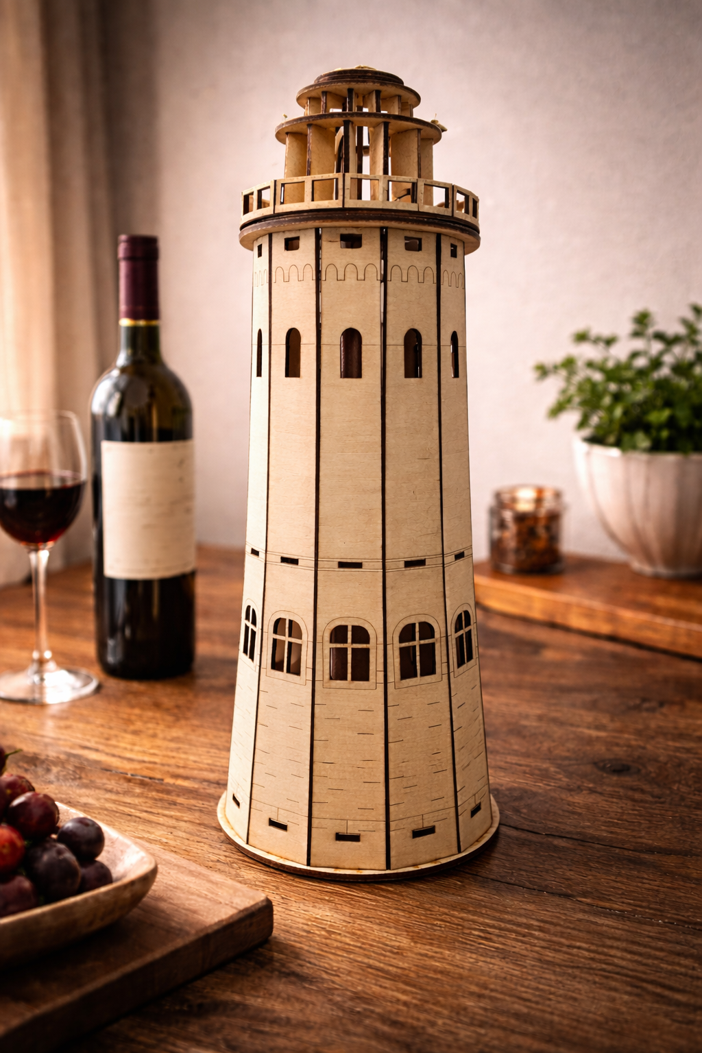 Boite à vin / bouteille en forme de Phare