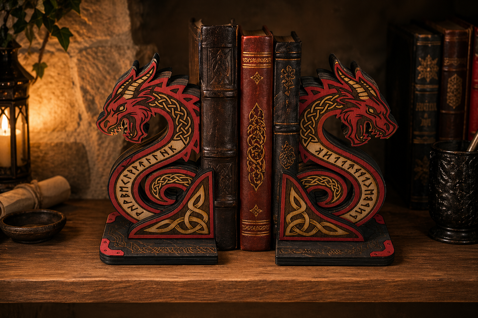 Serre-livres Dragon (paire)