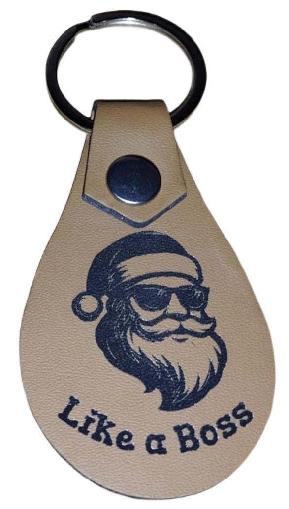 Porte-clé - ovale en cuir - gravé (Personnalisable)