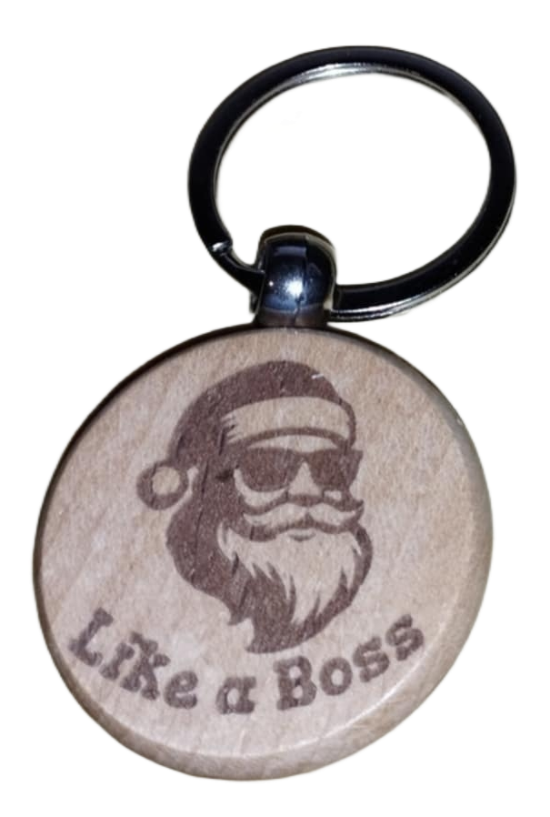 Porte-clé - rond en bois - gravé (Personnalisable)